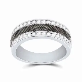 Keene Jewelers 14kt White Gold Mens Round Diamond Wedding Band Ring 1/2 Cttw