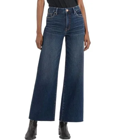 KUT from the Kloth Meg High Rise Fab Ab Wide Leg Jeans In Exhibited Wash