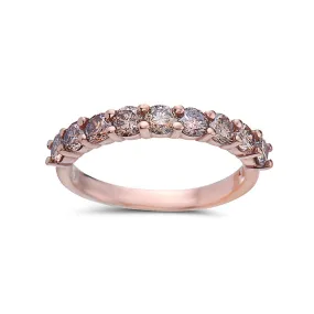 Ladies 18k Rose Gold With 1.25 CT Diamonds Wedding Band