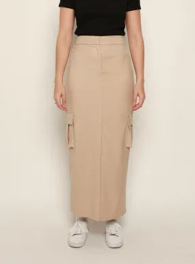 Laura Cargo Skirt-OATMEAL