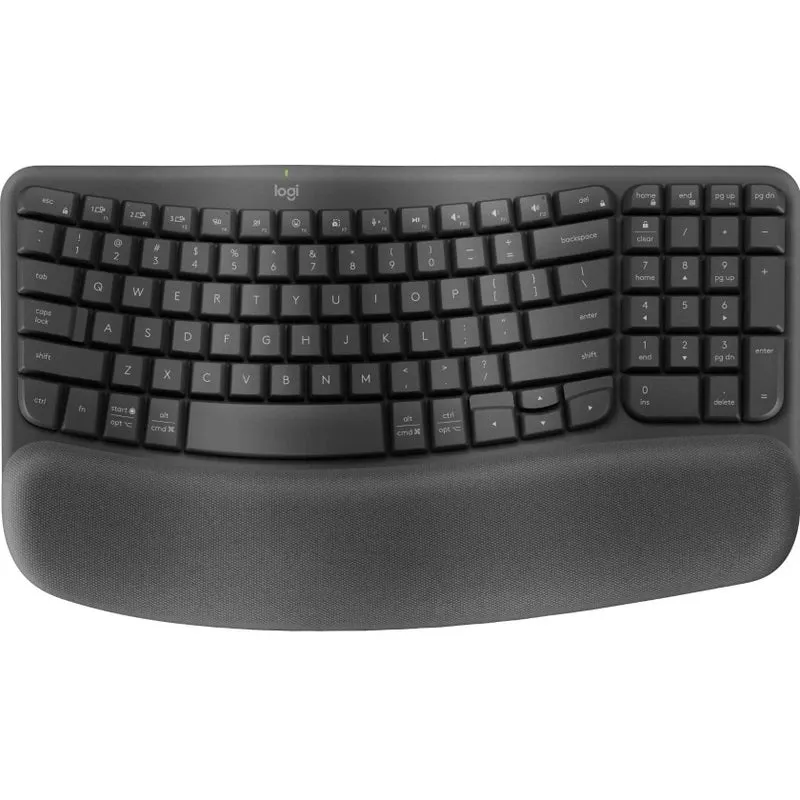 Logitech Wave Keys Keyboard Wireless Ergonomic Black