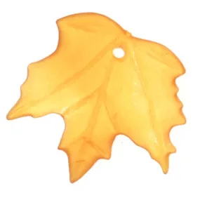 Lucite Maple Leaves Matte Autumn Gold Topaz Yellow Light Weight 19mm (6 pcs)