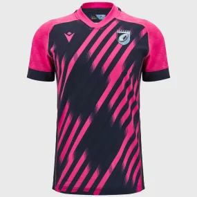 Macron Cardiff Rugby Training Shirt Navy/Pink