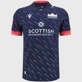 Macron Edinburgh Kid's Training Rugby Shirt Navy/Coral Pink