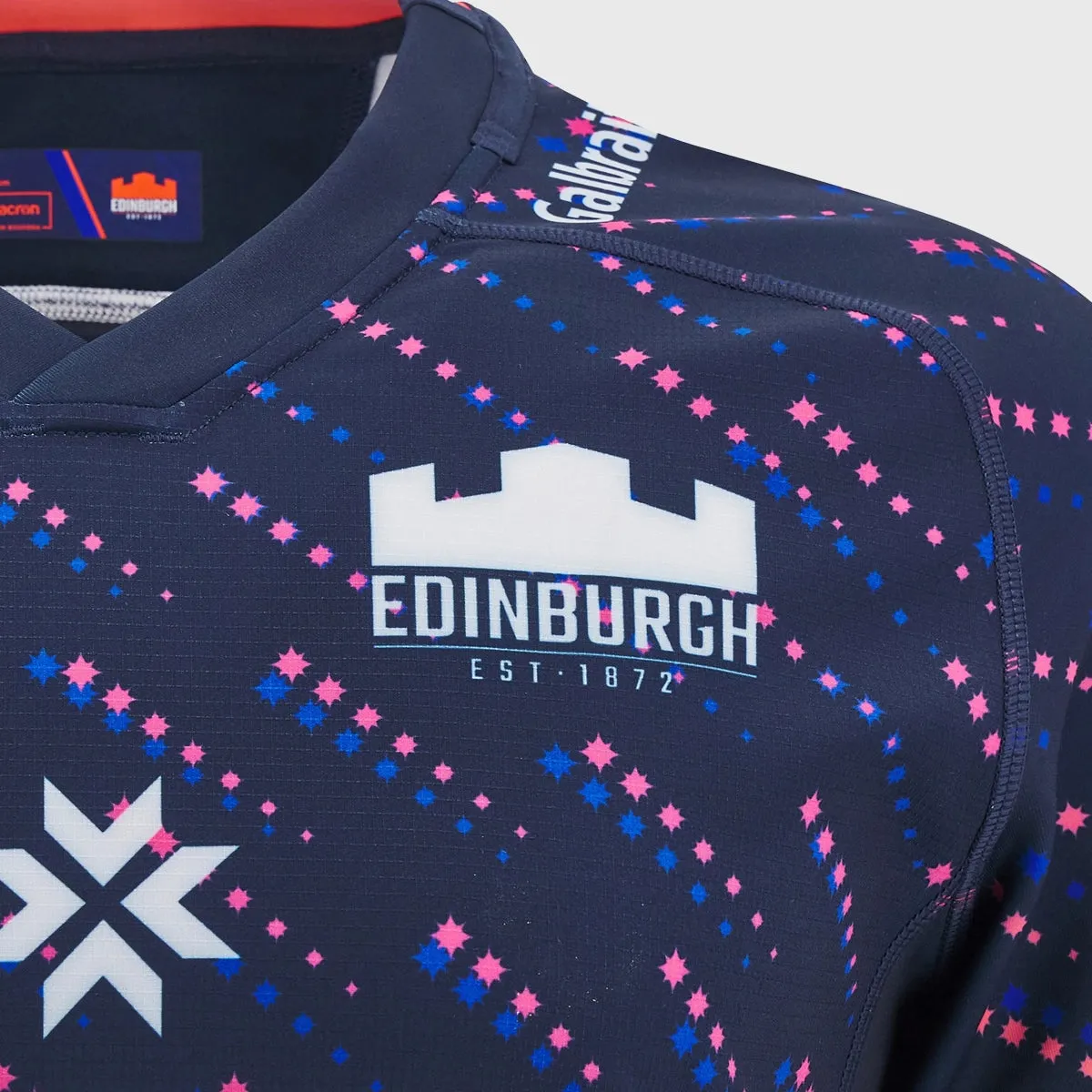 Macron Edinburgh Kid's Training Rugby Shirt Navy/Coral Pink