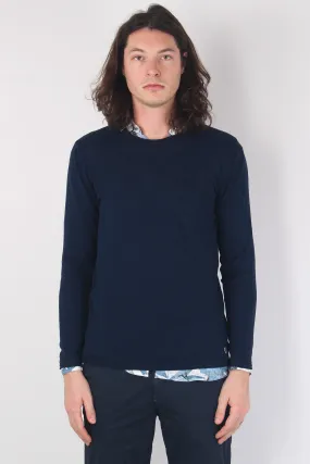 Maglia Girocollo Crepe Blu Navy