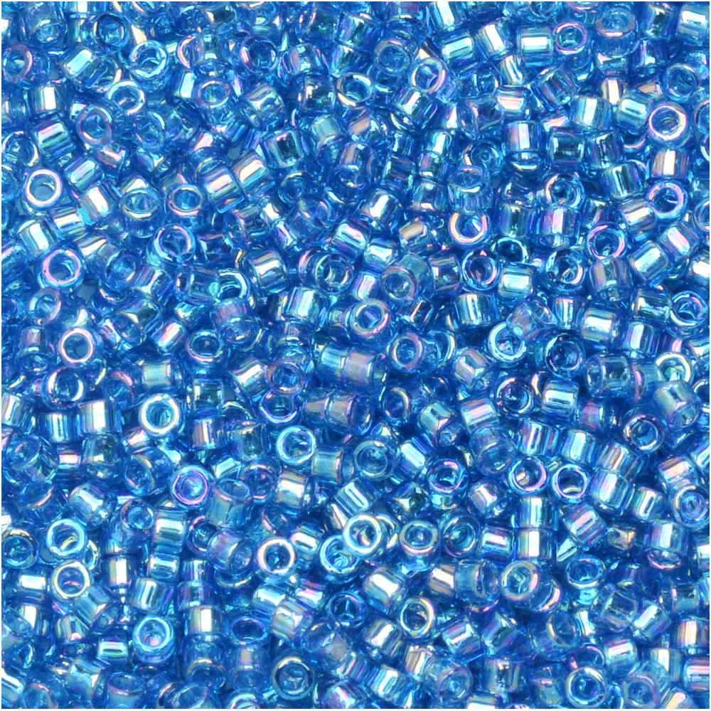 Miyuki Delica Seed Beads, 11/0 Size, #177 Transparent Aquamarine AB (7.2 Gram Tube)