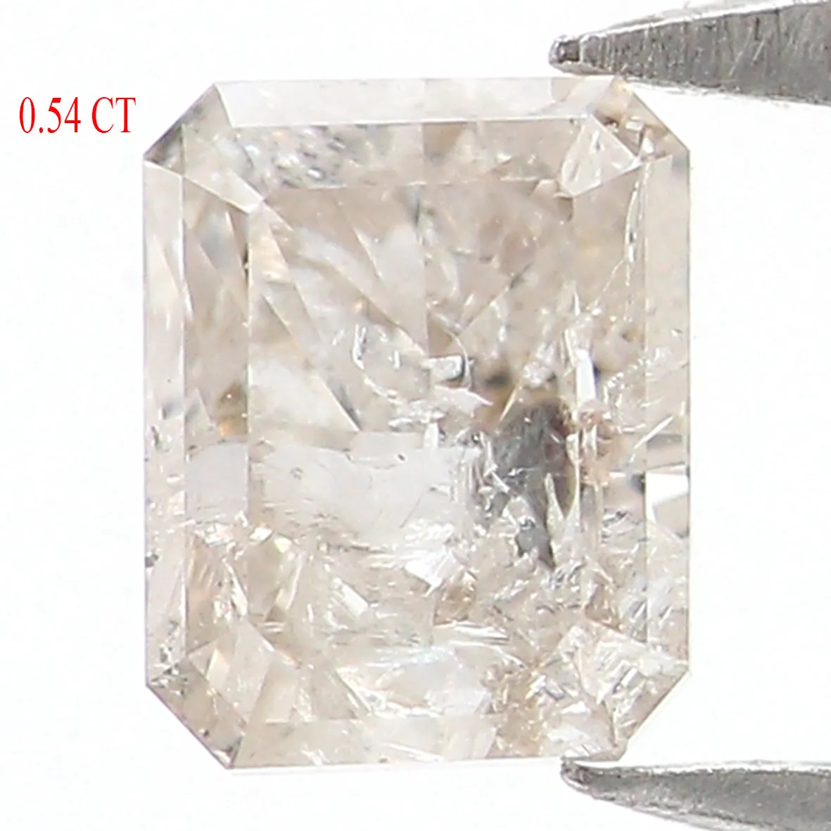 Natural Loose Emerald Shape Yellow Grey Color Diamond 0.54 CT 4.60 MM Emerald Shape Rose Cut Diamond L7413