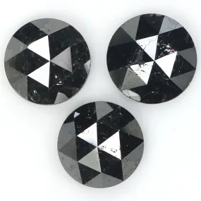 Natural Loose Round Rose Cut Diamond Black Color 3.58 CT 6.85 MM Rose Cut Shape Diamond L1695