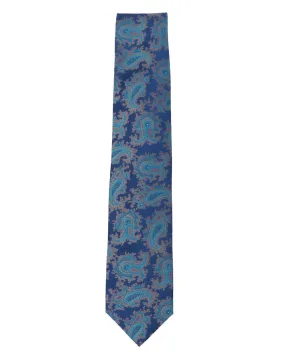 Navy and Teal Paisley Tie