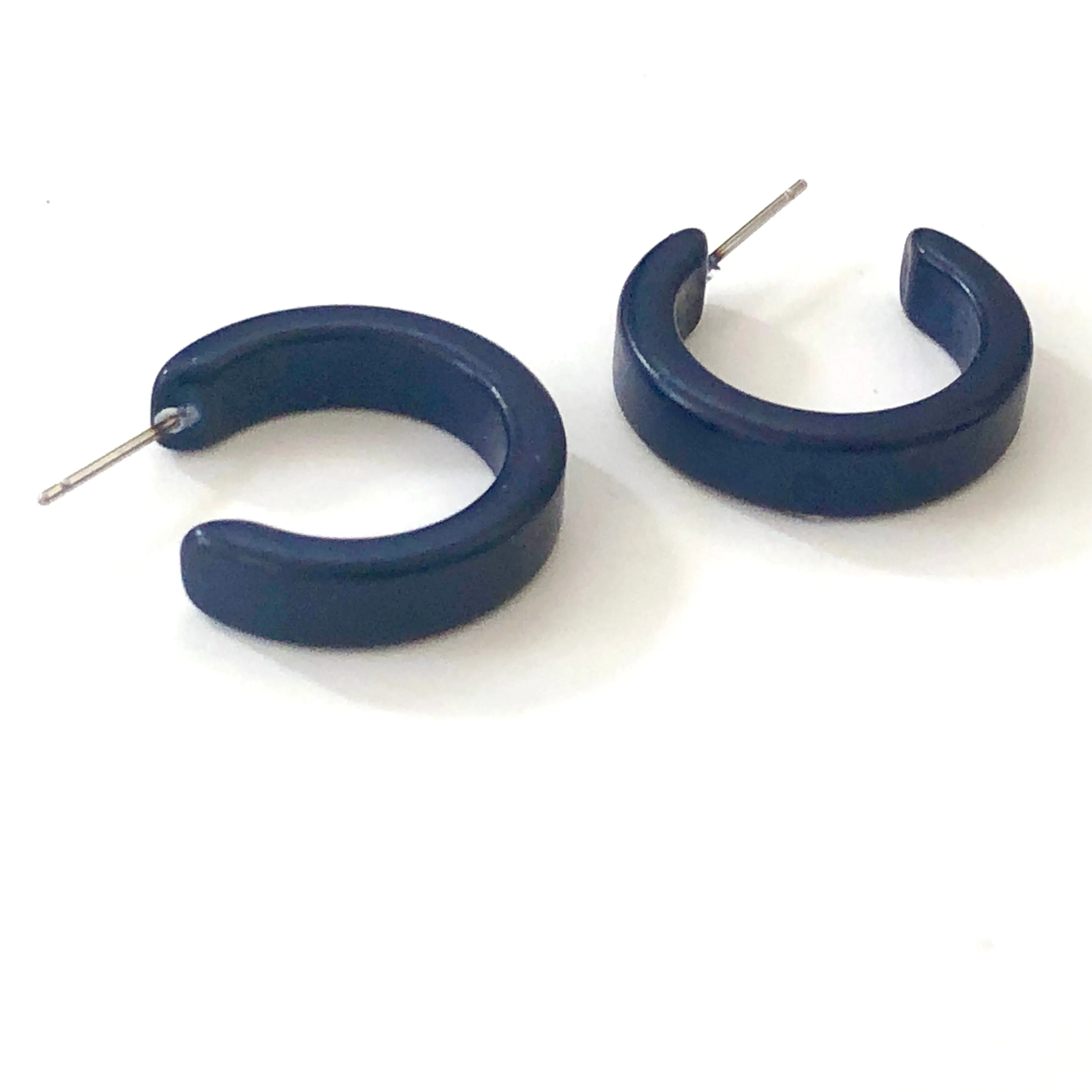 Navy Blue Mini Classic Hoop Earrings