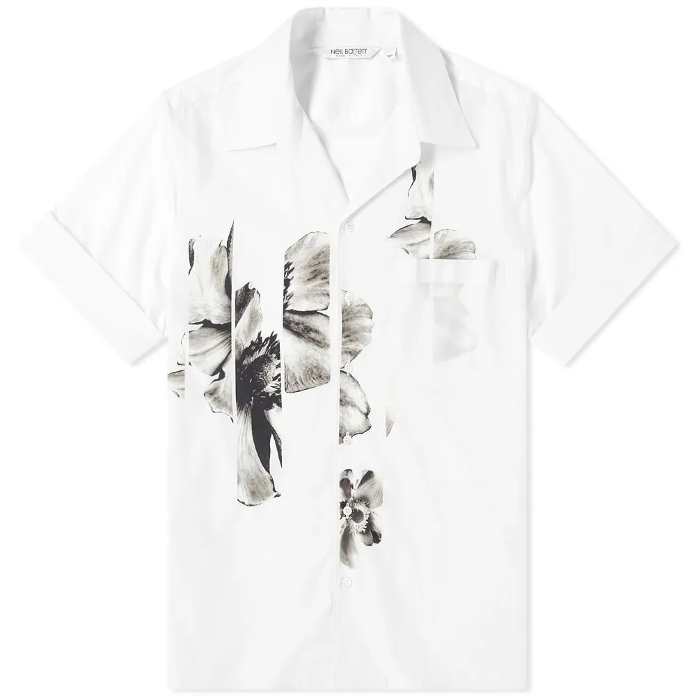 Neil Barrett Floral Vacation ShirtWhite & Grey