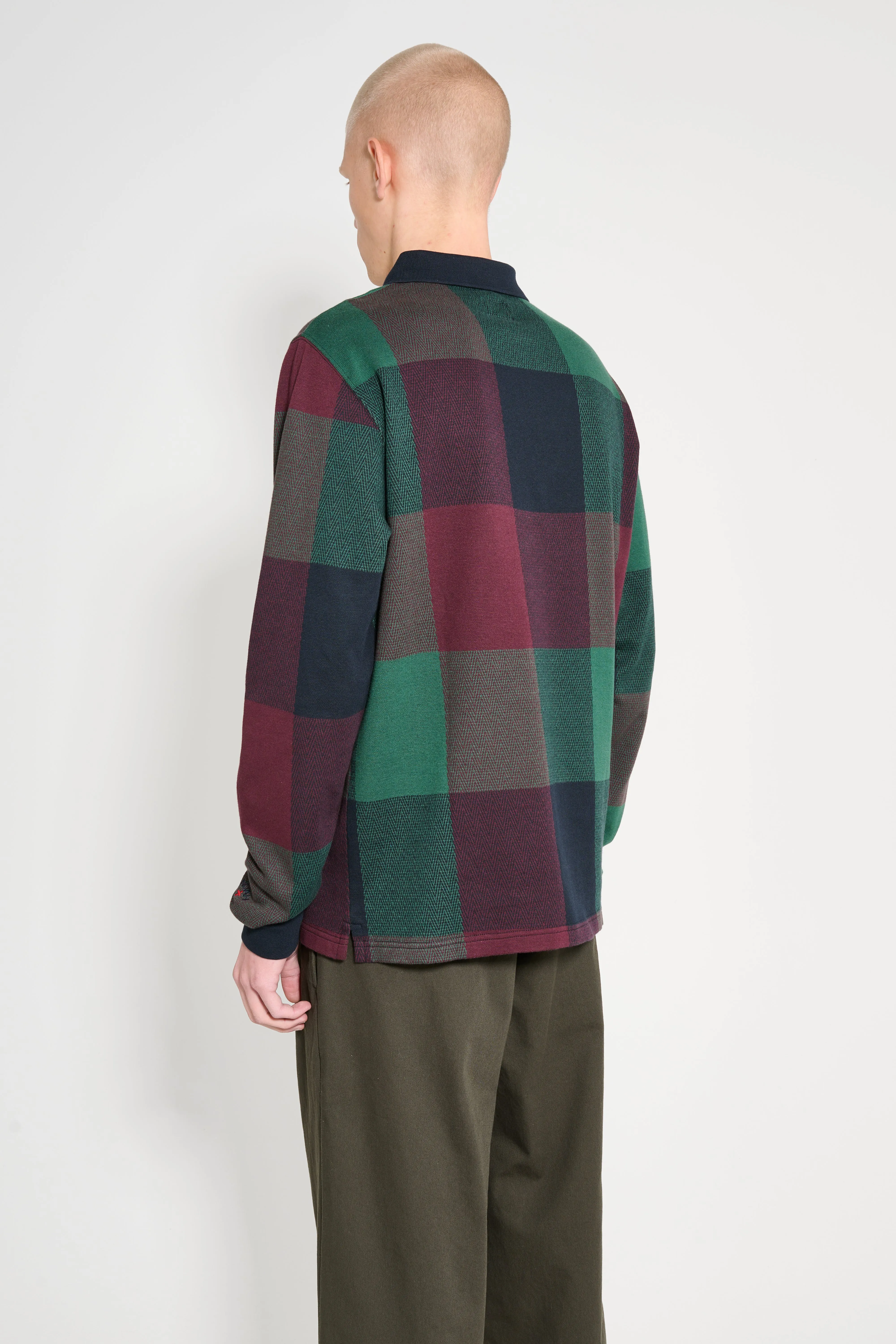 Noah Buffalo Plaid Long Sleeve Polo Navy / Burgundy / Green