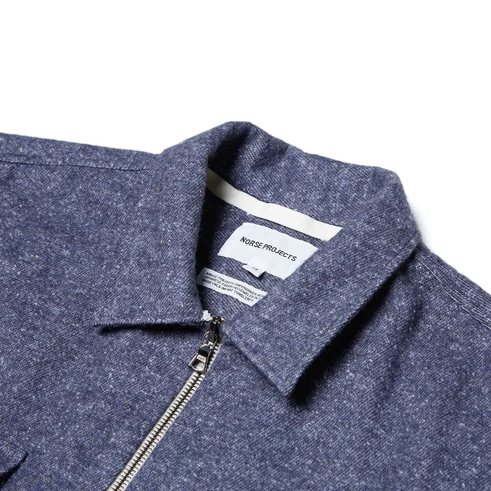 Norse Projects Villads Brushed Noise Melange ShirtDark Navy Melange