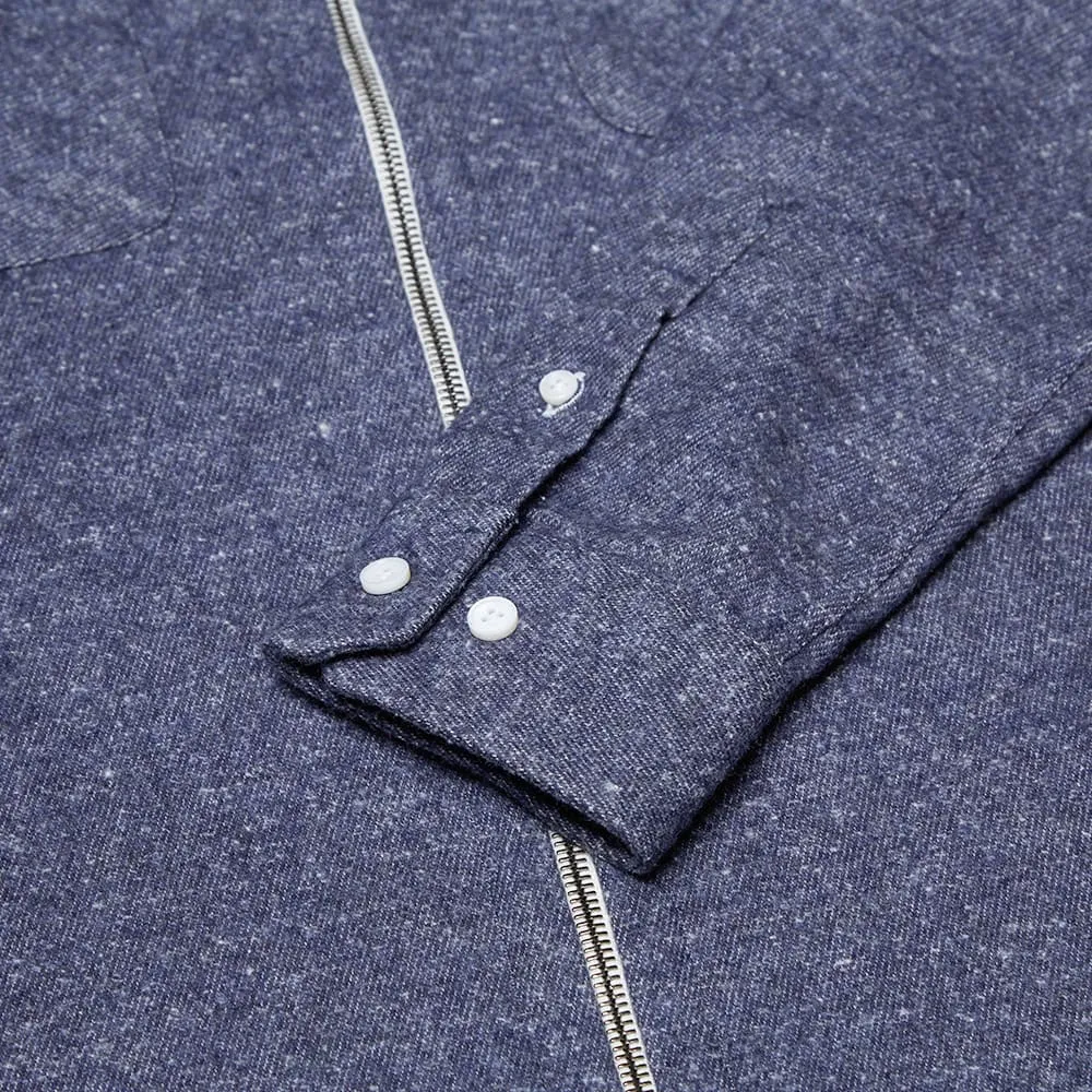 Norse Projects Villads Brushed Noise Melange ShirtDark Navy Melange