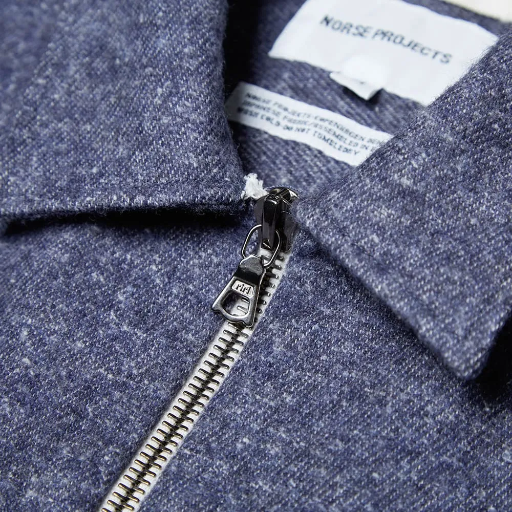 Norse Projects Villads Brushed Noise Melange ShirtDark Navy Melange