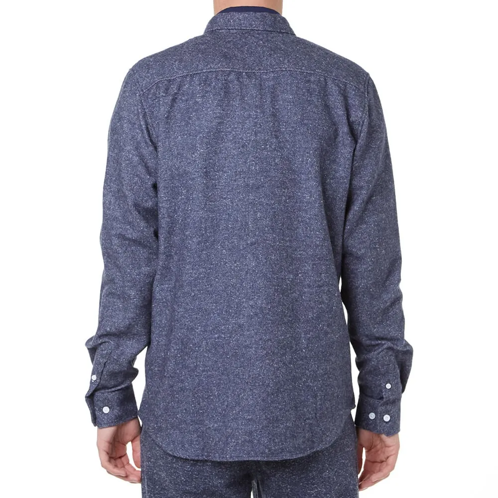 Norse Projects Villads Brushed Noise Melange ShirtDark Navy Melange