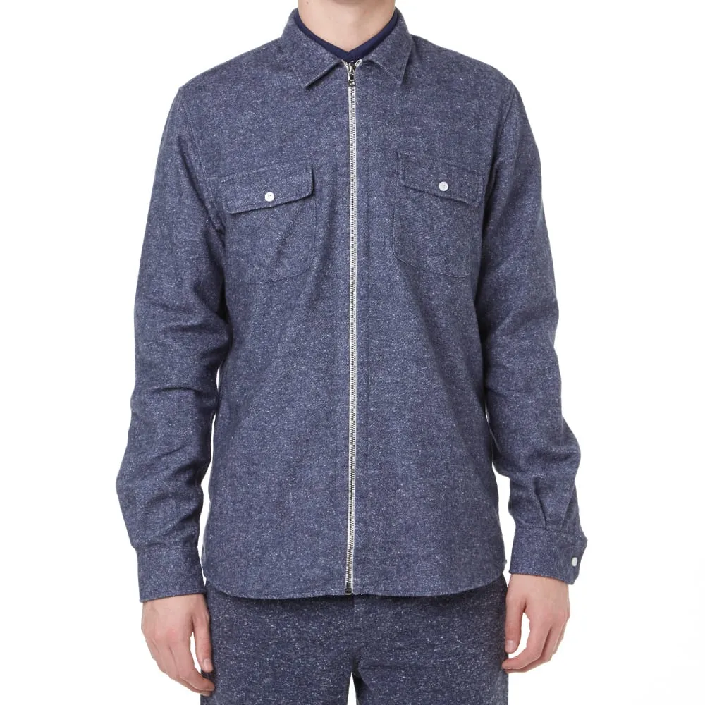 Norse Projects Villads Brushed Noise Melange ShirtDark Navy Melange