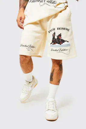 Oversized Dog Graphic Jersey Short
