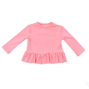 Pink Ruffle Rash Guard