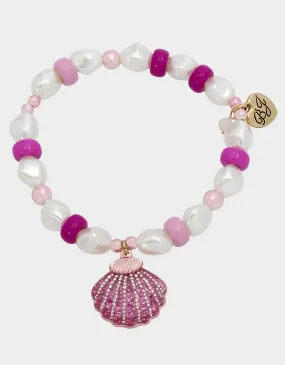 PINK SUMMER PEARL STRETCH BRACELET PINK