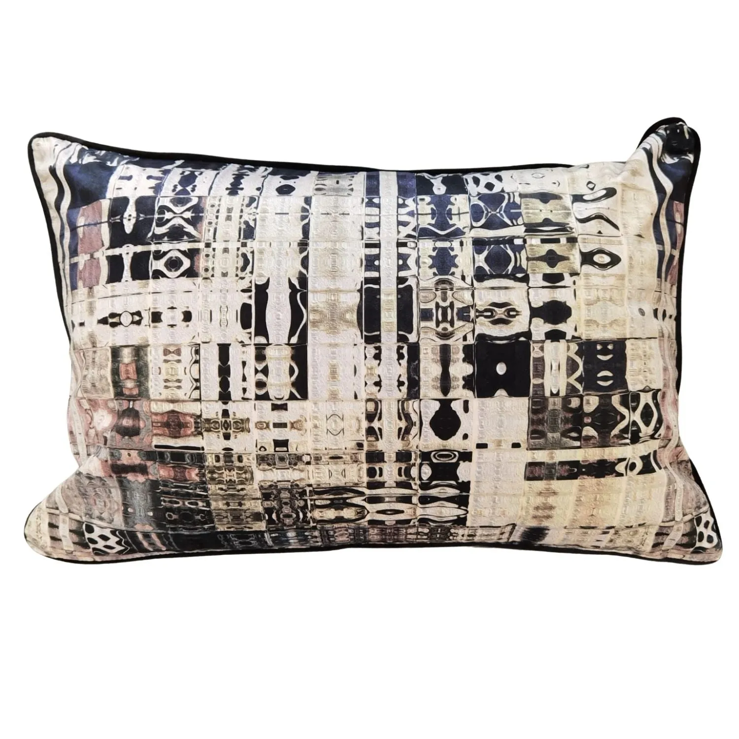 Printed Piped Cushion - Light & Dark