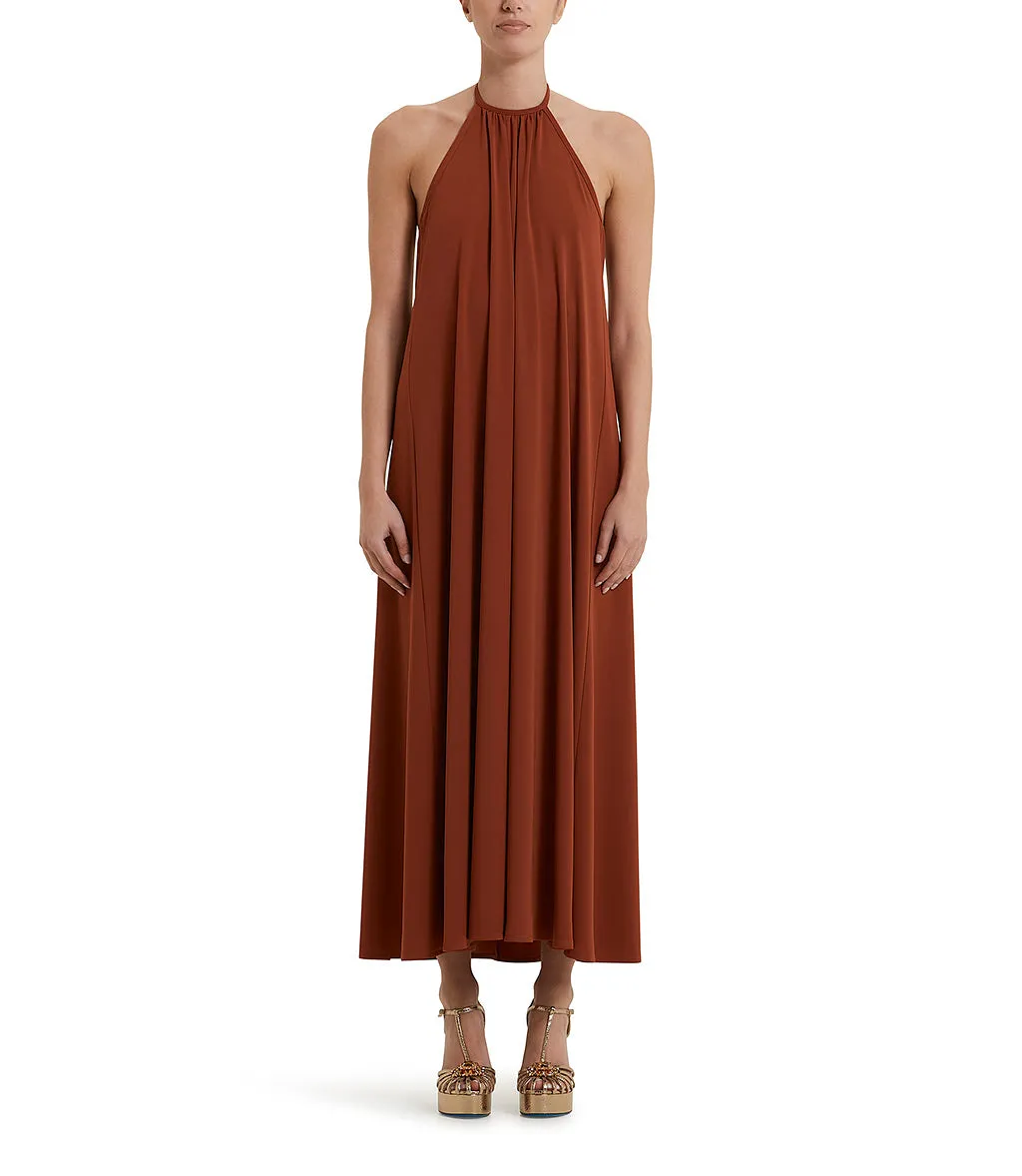 Rust brown midi-dress