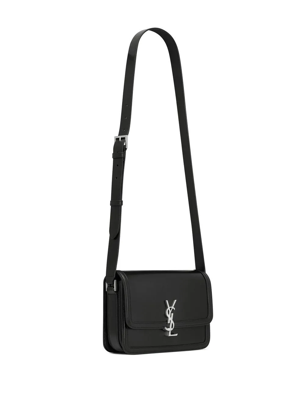 Saint Laurent Sacoche en cuir à plaque logo
