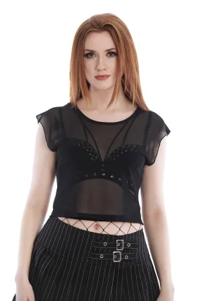 Sinead Mesh Top Black