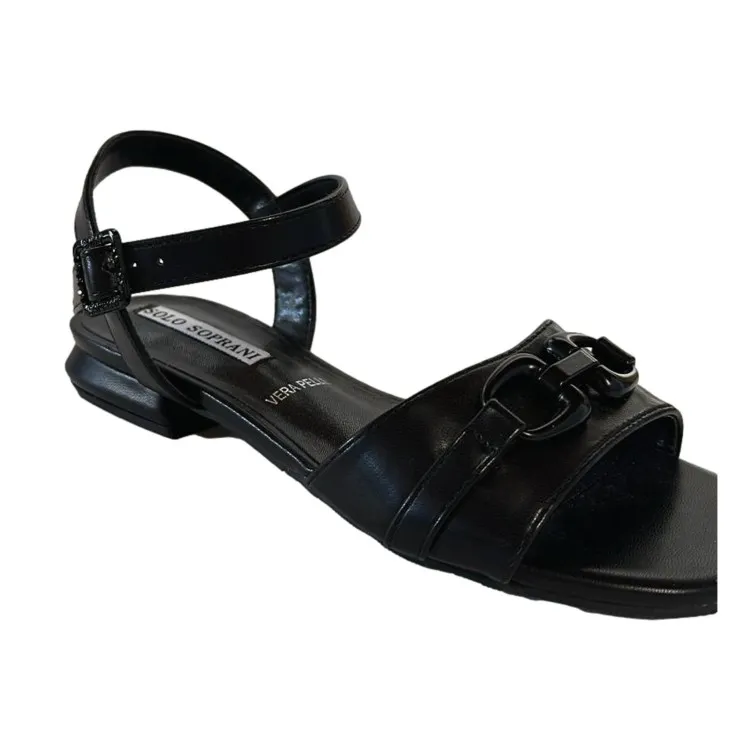 Solo Soprani SOLO41SA 104 Scarpe Donna Sandali Tacco Basso Black Nero