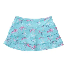 Starboard Swing Skort - Pool Blue Palm