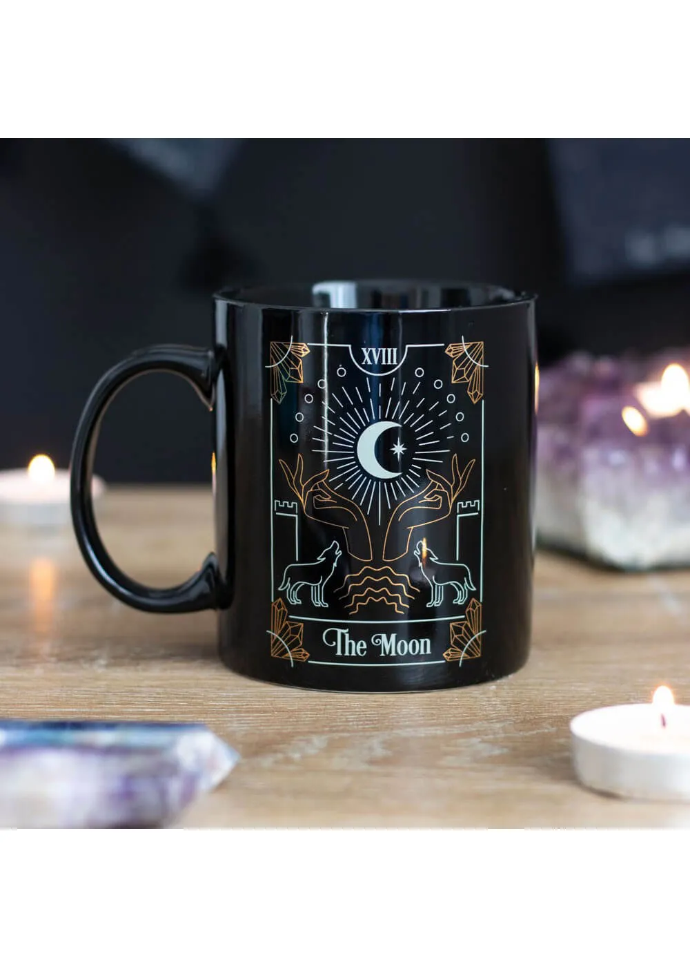 Succubus The Moon Tarot Cup Mug Black