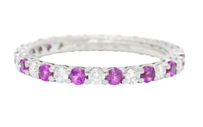 Tiffany & Co. 1.05 CTW Diamond Pink Sapphire Platinum Eternity Band