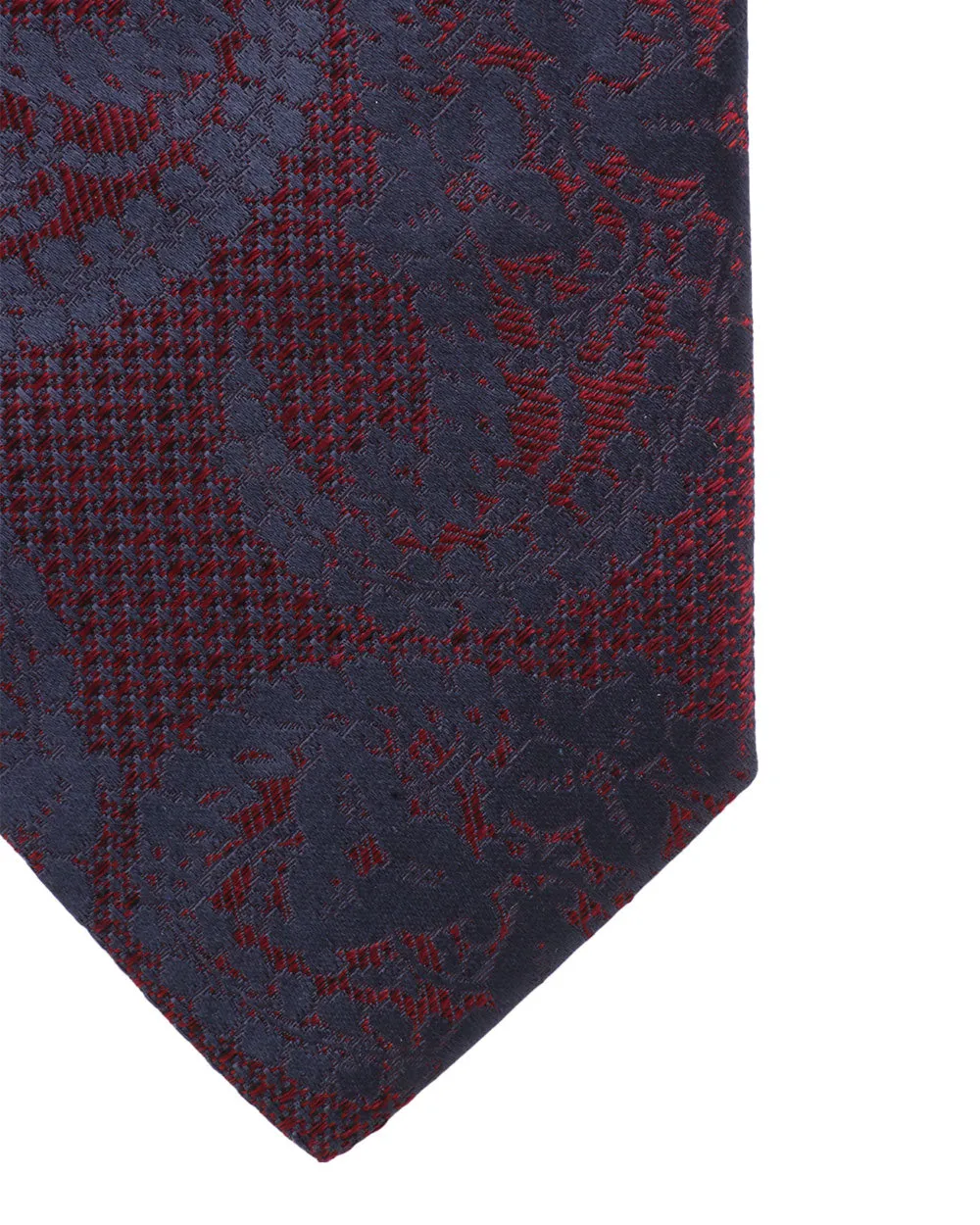 Wine and Navy Micro Print with Paisley Silk Tie