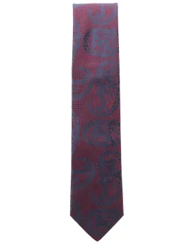 Wine and Navy Micro Print with Paisley Silk Tie