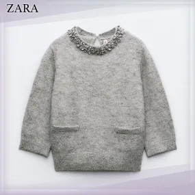 ZARA  |Elegant Style V-neck & Crew neck