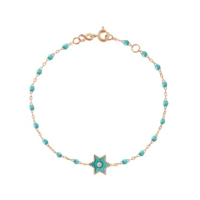 Étoile Diamond Bracelet, Turquoise Green, Rose Gold, 6.7