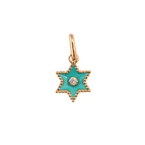 Étoile Diamond Pendant, Turquoise Green, Rose Gold